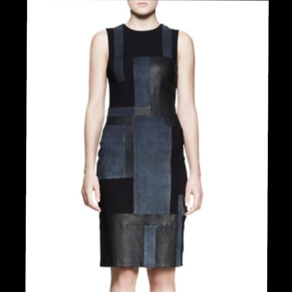 A.L.C. Leather Patchwork Dress